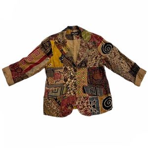 Vintage Sacred Threads Multi Patterned Elephant Jacket / Blazer